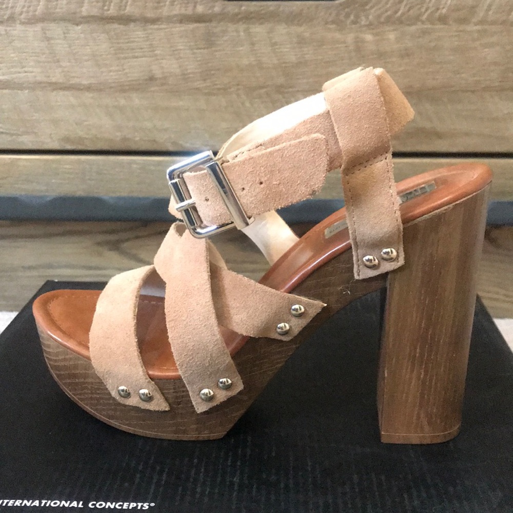 Inc Camirasable Tan Platform Open Toe Sandals - image 6